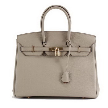 Hermes Birkin 35CM Togo Leather Handbag 6089 Light Grey Golden Hermes Birkin 35CM Togo Leather Handbag 6089 Light Grey Golden