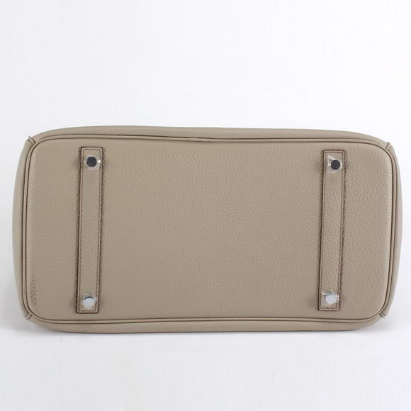 Hermes Birkin 35CM Togo Leather Handbag 6089 Light Grey Silver