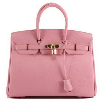 Hermes Birkin 35CM Togo Leather Handbag 6089 Pink Golden Hermes Birkin 35CM Togo Leather Handbag 6089 Pink Golden