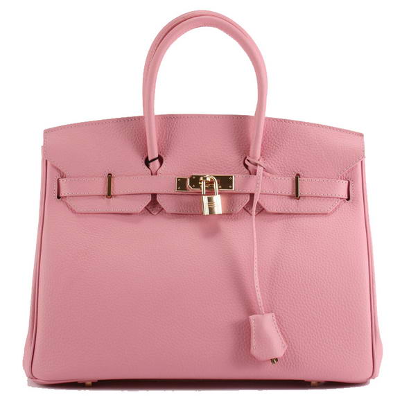 Hermes Birkin 35CM Togo Leather Handbag 6089 Pink Golden Hermes Birkin 35CM Togo Leather Handbag 6089 Pink Golden