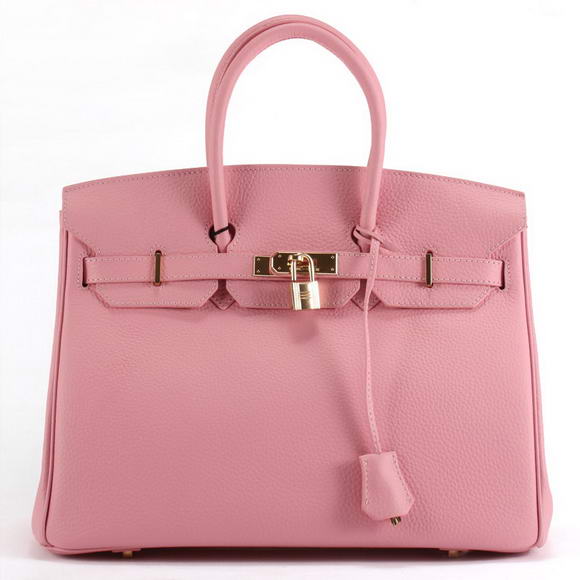 Hermes Birkin 35CM Togo Leather Handbag 6089 Pink Golden Hermes Birkin 35CM Togo Leather Handbag 6089 Pink Golden