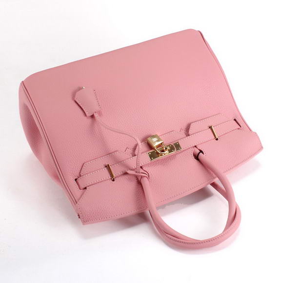 Hermes Birkin 35CM Togo Leather Handbag 6089 Pink Golden Hermes Birkin 35CM Togo Leather Handbag 6089 Pink Golden