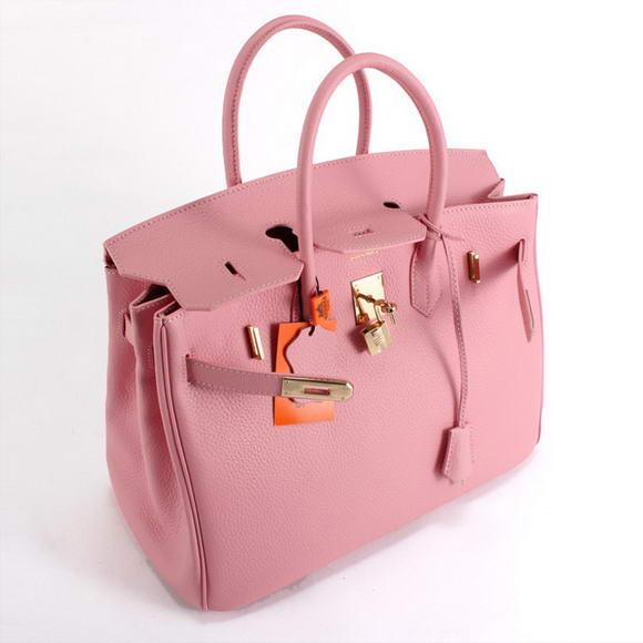 Hermes Birkin 35CM Togo Leather Handbag 6089 Pink Golden Hermes Birkin 35CM Togo Leather Handbag 6089 Pink Golden