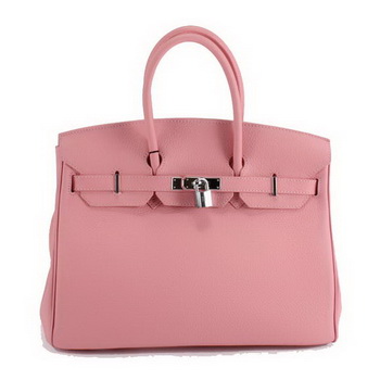 Hermes Birkin 35CM Togo Leather Handbag 6089 Pink Silver Hermes Birkin 35CM Togo Leather Handbag 6089 Pink Silver