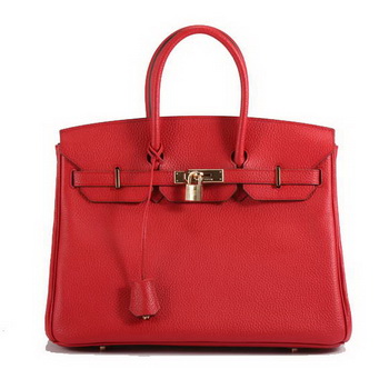 Hermes Birkin 35CM Togo Leather Handbag 6089 Red Golden Hermes Birkin 35CM Togo Leather Handbag 6089 Red Golden
