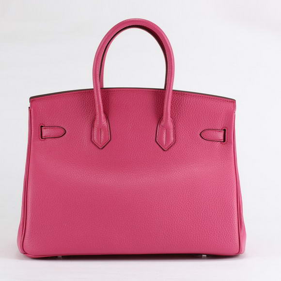 Hermes Birkin 35CM Togo Leather Handbag 6089 Rose Silver