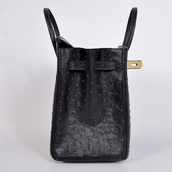 Hermes Birkin 35CM Tote Bags Ostrich Togo Leather Black Golden