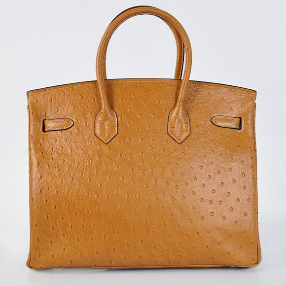 Hermes Birkin 35CM Tote Bags Ostrich Togo Leather Ocher Golden Hermes Birkin 35CM Tote Bags Ostrich Togo Leather Ocher Golden