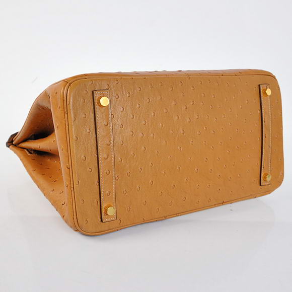 Hermes Birkin 35CM Tote Bags Ostrich Togo Leather Ocher Golden Hermes Birkin 35CM Tote Bags Ostrich Togo Leather Ocher Golden
