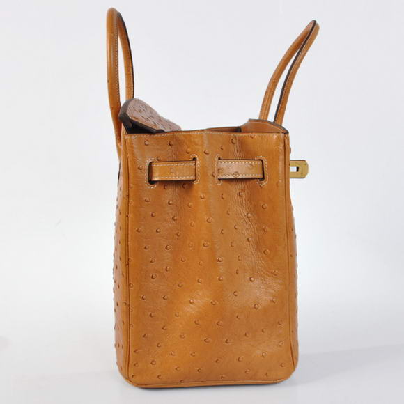 Hermes Birkin 35CM Tote Bags Ostrich Togo Leather Ocher Golden Hermes Birkin 35CM Tote Bags Ostrich Togo Leather Ocher Golden