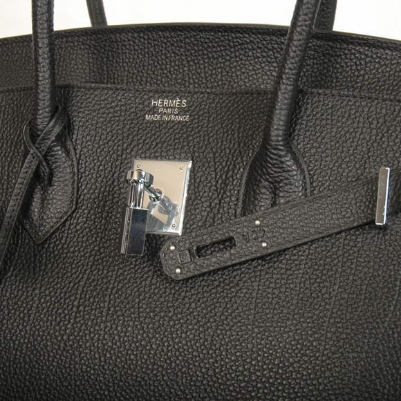 Hermes Birkin 35CM Tote Bags Smooth Togo Leather Black Silver Hermes Birkin 35CM Tote Bags Smooth Togo Leather Black Silver