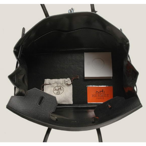 Hermes Birkin 35CM Tote Bags Smooth Togo Leather Black Silver Hermes Birkin 35CM Tote Bags Smooth Togo Leather Black Silver