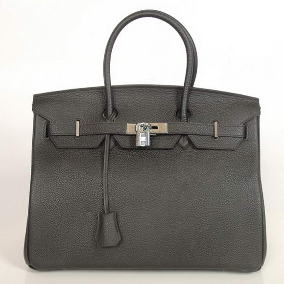 Hermes Birkin 35CM Tote Bags Smooth Togo Leather Black Silver Hermes Birkin 35CM Tote Bags Smooth Togo Leather Black Silver