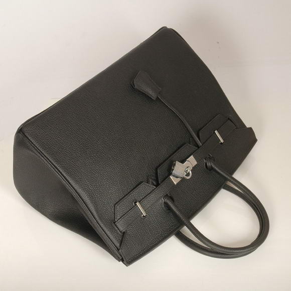 Hermes Birkin 35CM Tote Bags Smooth Togo Leather Black Silver Hermes Birkin 35CM Tote Bags Smooth Togo Leather Black Silver