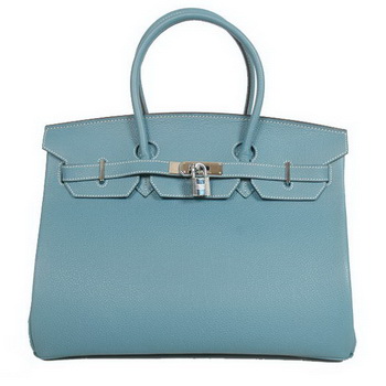 Hermes Birkin 35CM Tote Bags Smooth Togo Leather Blue Silver Hermes Birkin 35CM Tote Bags Smooth Togo Leather Blue Silver