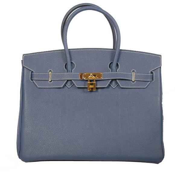Hermes Birkin 35CM Tote Bags Smooth Togo Leather Dark Blue Golden Hermes Birkin 35CM Tote Bags Smooth Togo Leather Dark Blue Golden