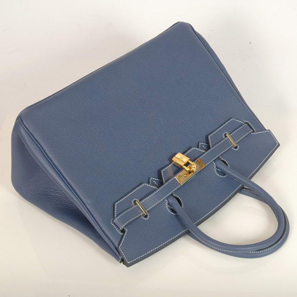 Hermes Birkin 35CM Tote Bags Smooth Togo Leather Dark Blue Golden Hermes Birkin 35CM Tote Bags Smooth Togo Leather Dark Blue Golden