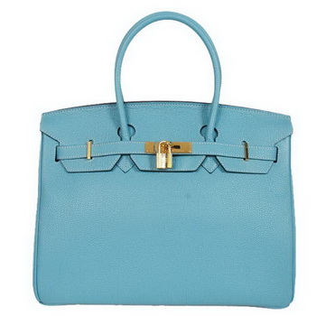 Hermes Birkin 35CM Tote Bags Smooth Togo Leather Light Blue Golden Hermes Birkin 35CM Tote Bags Smooth Togo Leather Light Blue Golden