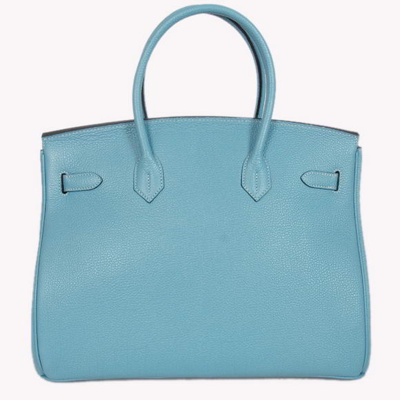 Hermes Birkin 35CM Tote Bags Smooth Togo Leather Light Blue Golden