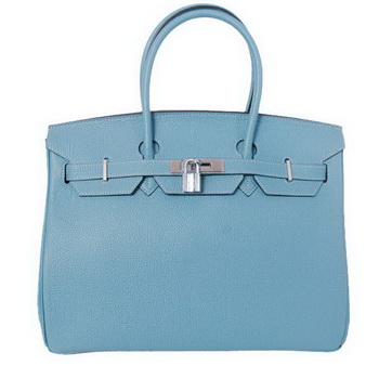 Hermes Birkin 35CM Tote Bags Smooth Togo Leather Light Blue Silver Hermes Birkin 35CM Tote Bags Smooth Togo Leather Light Blue Silver