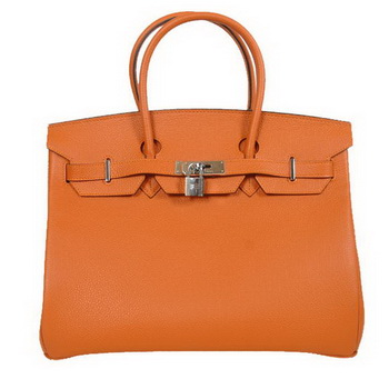 Hermes Birkin 35CM Tote Bags Smooth Togo Leather Orange Silver Hermes Birkin 35CM Tote Bags Smooth Togo Leather Orange Silver