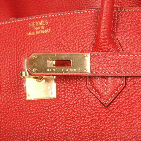 Hermes Birkin 35CM Tote Bags Smooth Togo Leather Red Golden Hermes Birkin 35CM Tote Bags Smooth Togo Leather Red Golden