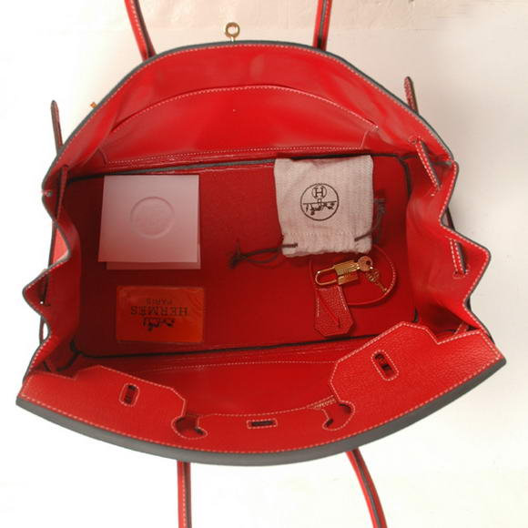 Hermes Birkin 35CM Tote Bags Smooth Togo Leather Red Golden Hermes Birkin 35CM Tote Bags Smooth Togo Leather Red Golden