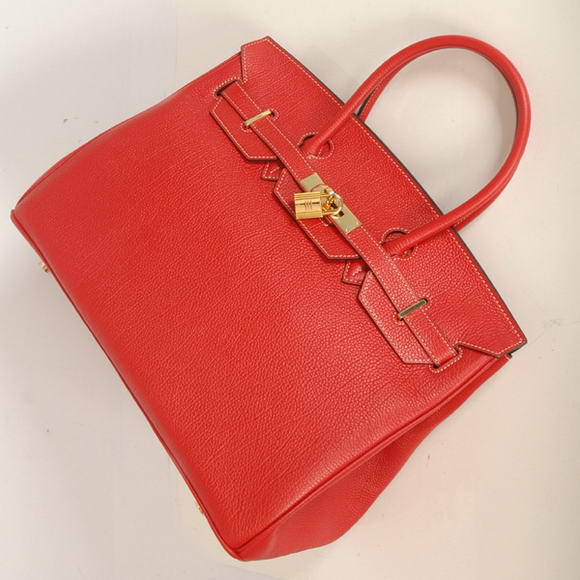 Hermes Birkin 35CM Tote Bags Smooth Togo Leather Red Golden Hermes Birkin 35CM Tote Bags Smooth Togo Leather Red Golden