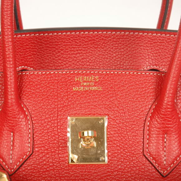 Hermes Birkin 35CM Tote Bags Smooth Togo Leather Red Golden Hermes Birkin 35CM Tote Bags Smooth Togo Leather Red Golden