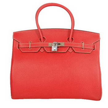 Hermes Birkin 35CM Tote Bags Smooth Togo Leather Red Silver Hermes Birkin 35CM Tote Bags Smooth Togo Leather Red Silver