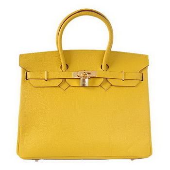 Hermes Birkin 35CM Tote Bags Smooth Togo Leather Yellow Golden Hermes Birkin 35CM Tote Bags Smooth Togo Leather Yellow Golden