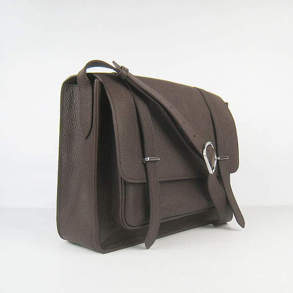 Hermes Jypsiere Togo Leather Messenger Bag Dark Coffee Hermes Jypsiere Togo Leather Messenger Bag Dark Coffee