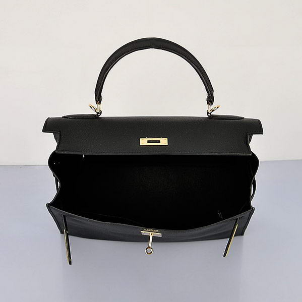 Newest 2012 Hermes Kelly 32cm Bags Black Calf Leather Gold Newest 2012 Hermes Kelly 32cm Bags Black Calf Leather Gold