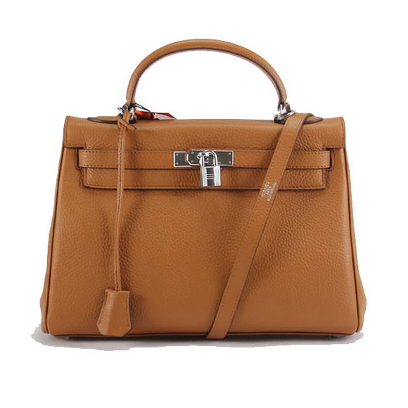 Hermes Kelly 32cm Togo Leather Handbags 6018 Light Coffee Silver Hermes Kelly 32cm Togo Leather Handbags 6018 Light Coffee Silver