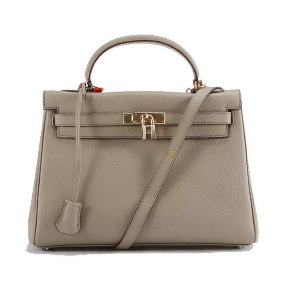 Hermes Kelly 32cm Togo Leather Handbags 6018 Light Grey Golden Hermes Kelly 32cm Togo Leather Handbags 6018 Light Grey Golden