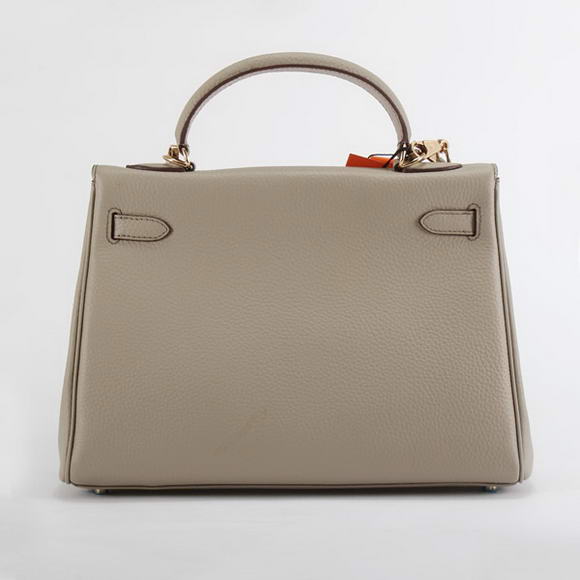 Hermes Kelly 32cm Togo Leather Handbags 6018 Light Grey Golden Hermes Kelly 32cm Togo Leather Handbags 6018 Light Grey Golden