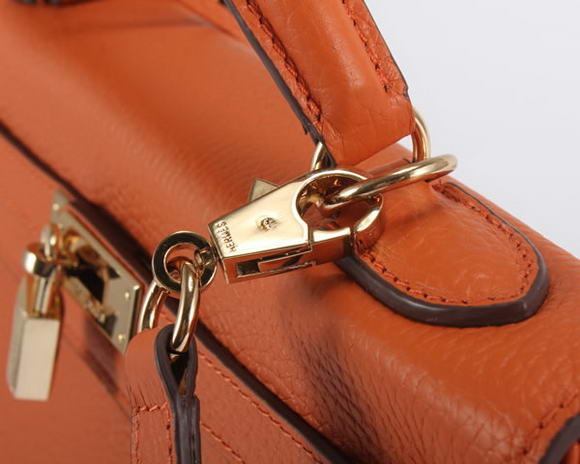 Hermes Kelly 32cm Togo Leather Handbags 6018 Orange Golden Hermes Kelly 32cm Togo Leather Handbags 6018 Orange Golden