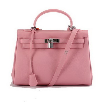 Hermes Kelly 32cm Togo Leather Handbags 6018 Pink Silver Hermes Kelly 32cm Togo Leather Handbags 6018 Pink Silver