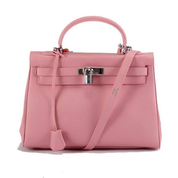 Hermes Kelly 32cm Togo Leather Handbags 6018 Pink Silver Hermes Kelly 32cm Togo Leather Handbags 6018 Pink Silver