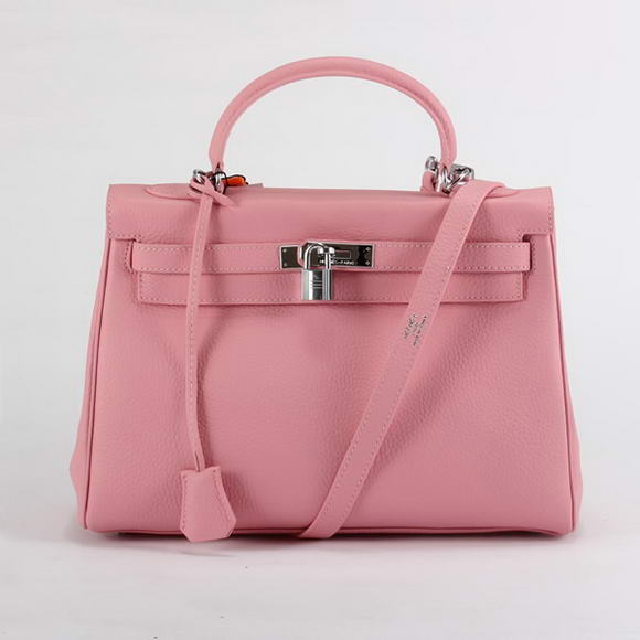 Hermes Kelly 32cm Togo Leather Handbags 6018 Pink Silver Hermes Kelly 32cm Togo Leather Handbags 6018 Pink Silver