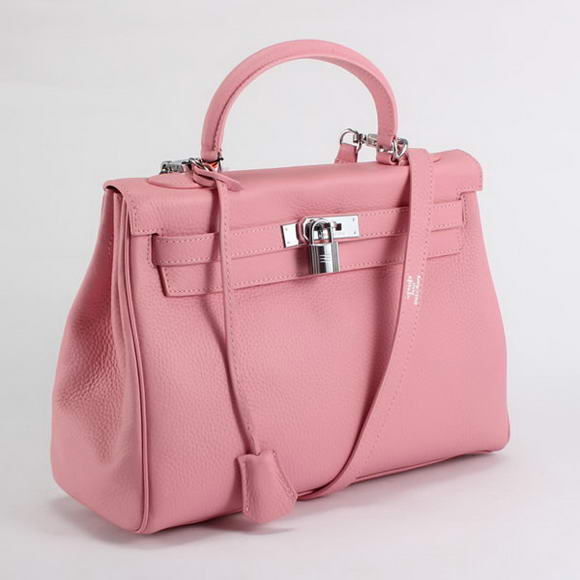 Hermes Kelly 32cm Togo Leather Handbags 6018 Pink Silver Hermes Kelly 32cm Togo Leather Handbags 6018 Pink Silver