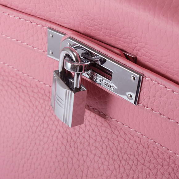 Hermes Kelly 32cm Togo Leather Handbags 6018 Pink Silver Hermes Kelly 32cm Togo Leather Handbags 6018 Pink Silver