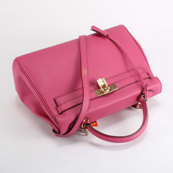 Hermes Kelly 32cm Togo Leather Handbags 6018 Roseo Golden