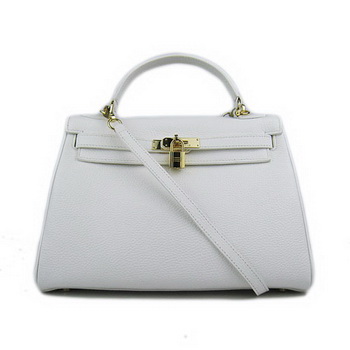 Hermes Kelly 32cm Togo Leather Handbags 6018 White Golden Hermes Kelly 32cm Togo Leather Handbags 6018 White Golden
