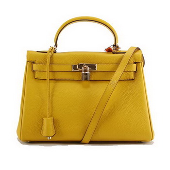 Hermes Kelly 32cm Togo Leather Handbags 6018 Yellow Golden Hermes Kelly 32cm Togo Leather Handbags 6018 Yellow Golden