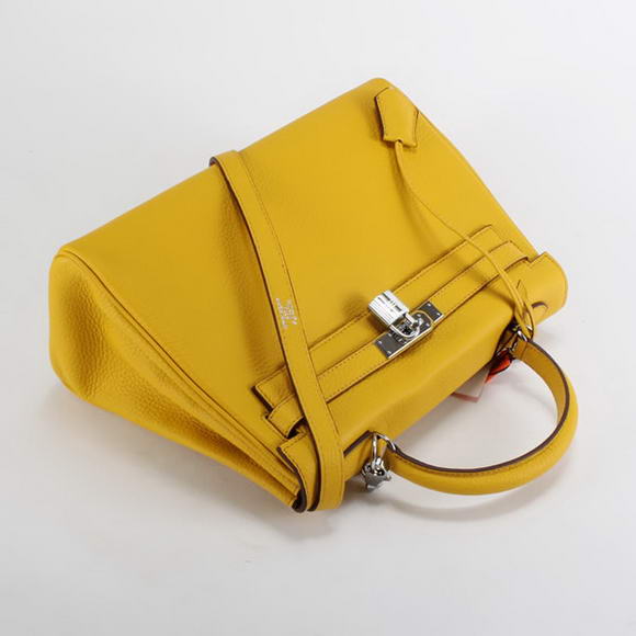 Hermes Kelly 32cm Togo Leather Handbags 6018 Yellow Silver Hermes Kelly 32cm Togo Leather Handbags 6018 Yellow Silver