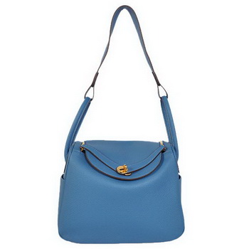 Hermes Lindy 30CM Havanne Handbags 1057 Blue Leather Golden Hardware Hermes Lindy 30CM Havanne Handbags 1057 Blue Leather Golden Hardware
