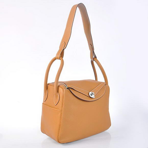 Hermes Lindy 30CM Havanne Handbags 1057 Camel Leather Silver Hardware Hermes Lindy 30CM Havanne Handbags 1057 Camel Leather Silver Hardware