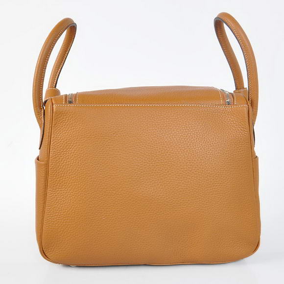 Hermes Lindy 30CM Havanne Handbags 1057 Camel Leather Silver Hardware Hermes Lindy 30CM Havanne Handbags 1057 Camel Leather Silver Hardware