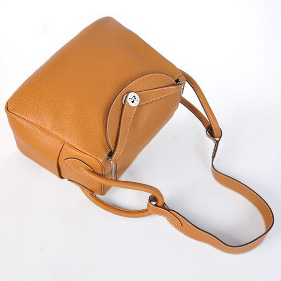 Hermes Lindy 30CM Havanne Handbags 1057 Camel Leather Silver Hardware Hermes Lindy 30CM Havanne Handbags 1057 Camel Leather Silver Hardware